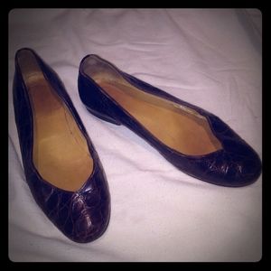 Ralph Lauren Crocodile Ballet Flats